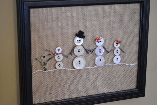 some buttons are arranged in the shape of snowmen