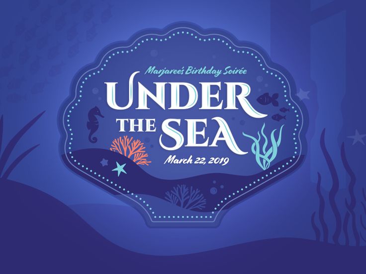 the under the sea logo with an underwater scene and starfish in the ocean behind it