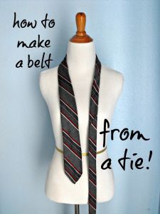 a mannequin wearing a neck tie that says how to make a belt from a tie