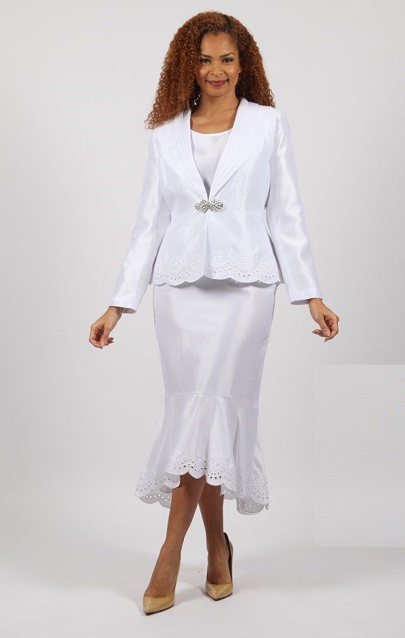 Diana 8942 white skirt suit White Tailored Sets For Spring, Tailored White Sets For Spring, Fitted White Skirt Suit, Classic Fitted White Skirt Suit, Classic White Skirt Suit For Wedding, Classic White Skirt Suit For Spring, White Classic Skirt Suit For Spring, Tailored White Skirt Suit For Wedding, Ladies Suits Formal Classy