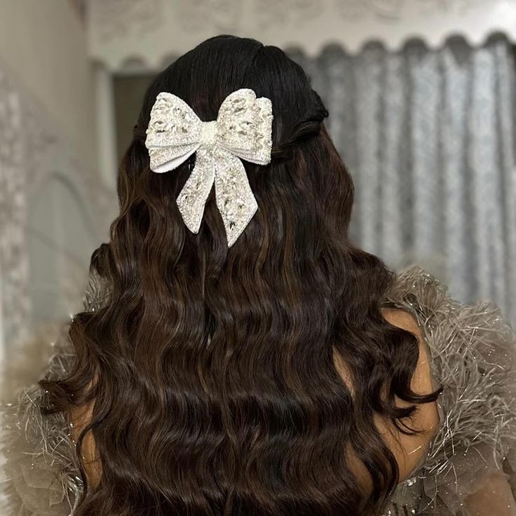 Classic waves with BLINGY-EST BOW✨🎀 >>> Grab yours today!! (we also have colors in this bow😉) (#iamdrama #hairdrama #bowgate #bowgate2024 Hair Bows, Crystals, Hair Accessories) Wedding Hair Looks, Dance Competition Hair, Indian Things, Last Goodbye, Competition Hair, Hair Acessories, Diamond Hair, Bow Barrette, Hair Coils