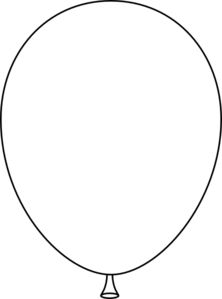 a black and white drawing of a balloon