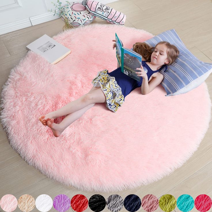 PRICES MAY VARY. ⭐Fluffy Rug With Rubber Backing: The biggest feature of this material is its amazingly soft touch especially when you walk on it. This softness comes from a thousand of 1.5" plush fibers. Besides, we also feature a rubber backing to keep it in place. ⭐Perfect for Kid's Room: Do you have a little one fond of playing on the floor? If so, This is a"must buy" for your kids! Its vivid color and furry appearance enhance a kid's room. Meanwhile, our plush rug also offers warmth and com Fluffy Circle Rug, Round Carpet Living Room, Circular Rug, Ideas Habitaciones, Circular Rugs, Pink Carpet, Pink Round, Fluffy Rug