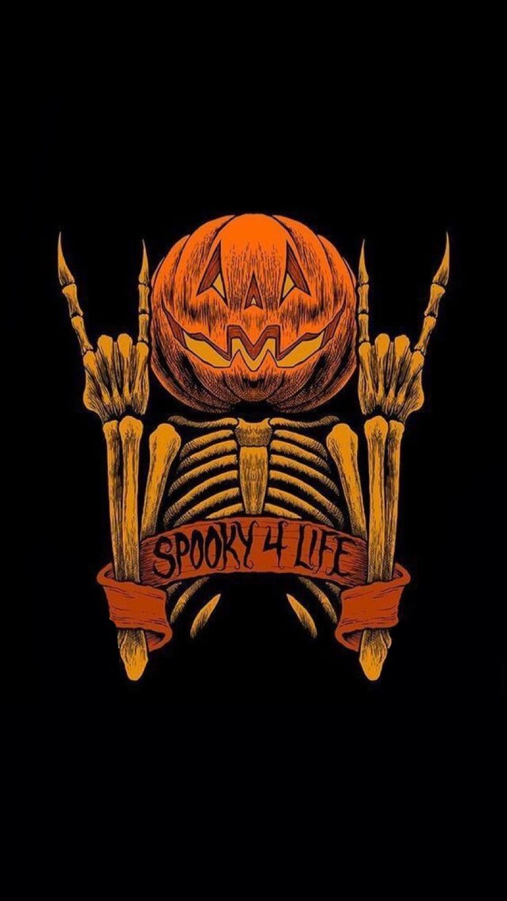 an image of a halloween pumpkin with the words spooky 4 life on it