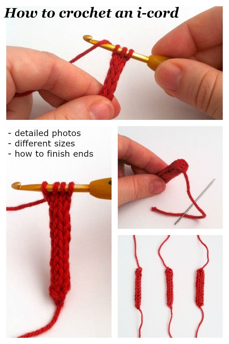 how to crochet an i - cord with pictures and instructions on how to finish