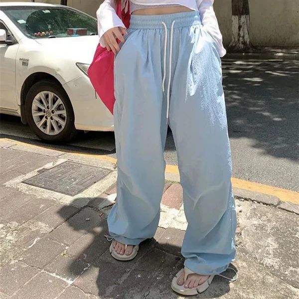 Y2K Harajuku Wide Joggers – Pastel Kitten Blue Baggy Pants, Wide Joggers, Pastel Pants, Y2k Sweatpants, Rash Guard Swimwear, Y2k Harajuku, Oversized Tees, Harajuku Streetwear, The Early 2000s