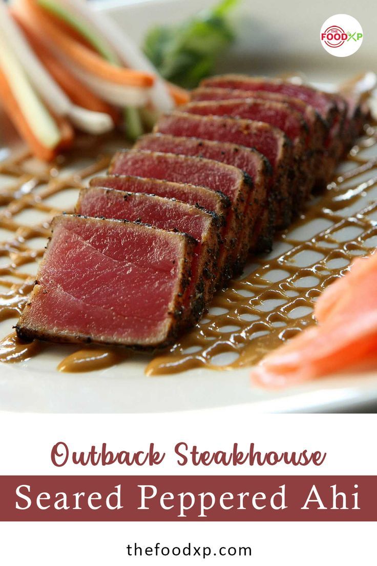 Outback Steakhouse Seared Peppered Ahi Ahi Recipes, Tuna Sushi Bowl, Seared Ahi Tuna Recipe, Ahi Tuna Steak Recipe, Resep Sushi, Ahi Tuna Recipe, Seared Tuna Steaks, Sushi Bowl Recipe, Ahi Tuna Steak