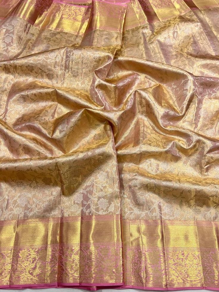 Silk mark certified 😍 15,900/- Golden Color Saree, Golden Sarees, Saree Golden, Gold Silk Saree, Draping Styles, Saree Kanchipuram, Golden Saree, Saree Hairstyles, Saree Ideas