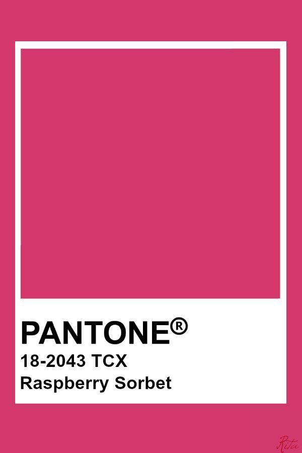 pantone's logo on a pink background with the words raspberry sorbet