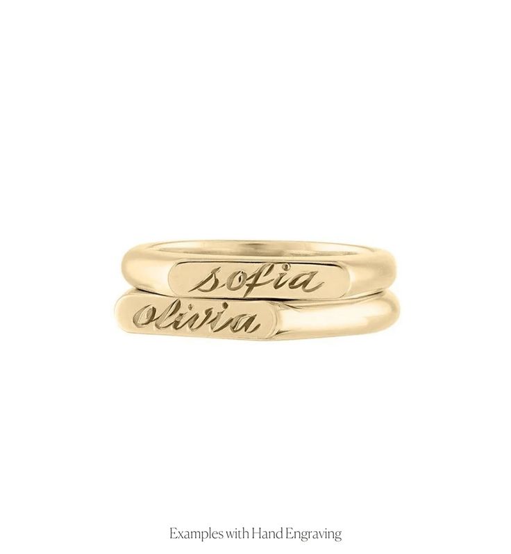 The Kismet Signet offers a unique twist on a classic style, ideal for stacking and designed to be engraved. This piece includes a hand-engraved word of your choice, making every single ring one of a kind. 14k Gold Signet Ring, Pinky Signet Ring, Signet Rings Women, Single Ring, Name Rings, Bridal Engagement Rings, Gold Signet Ring, Band Jewelry, Ring Style