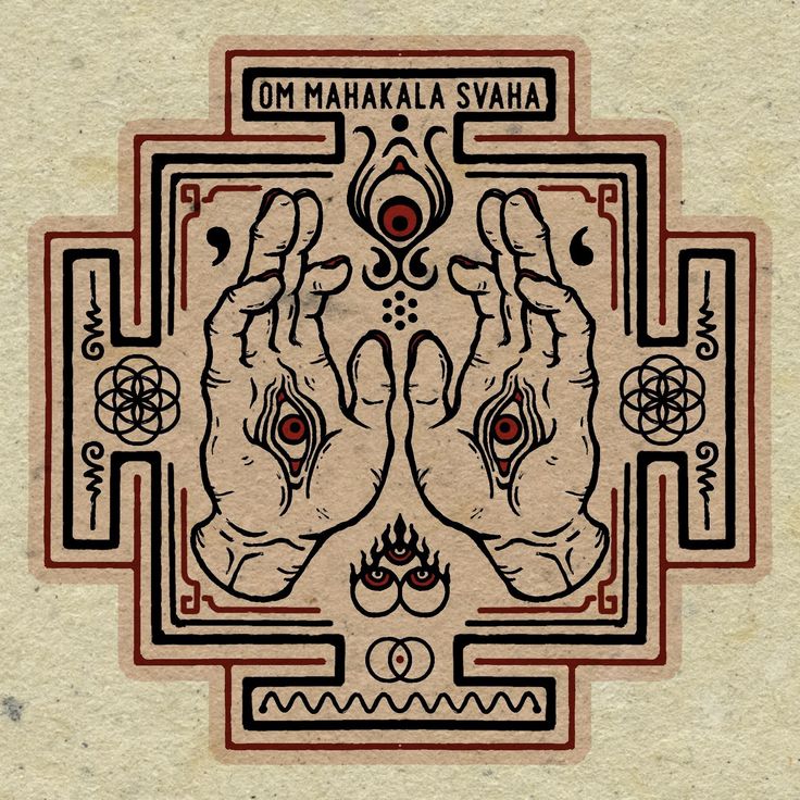 two hands holding each other in the middle of a square with an ornate design on it