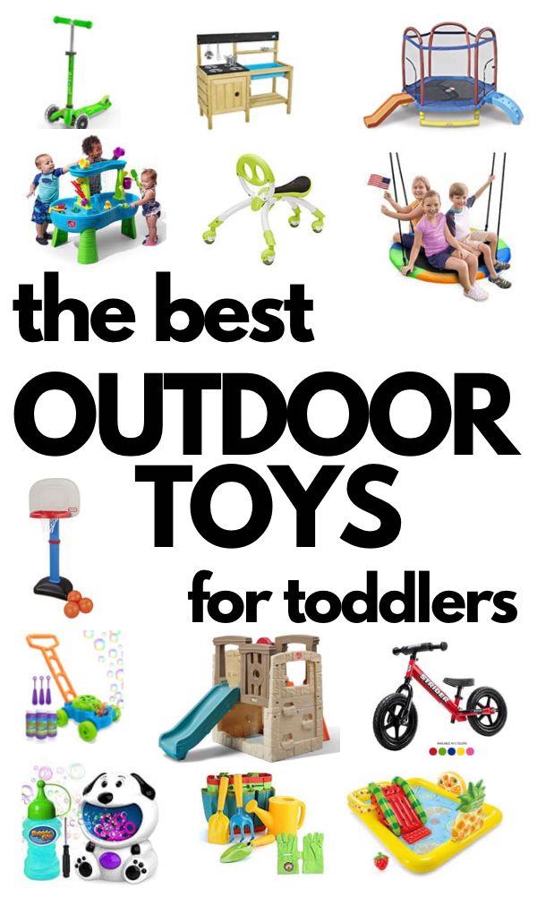 the best outdoor toys for toddlers is featured in this book, which features images of children