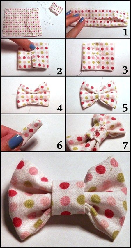 how to make a bow tie out of fabric and buttons for the doll's hair