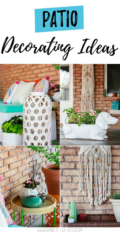 patio decorating ideas with text overlay