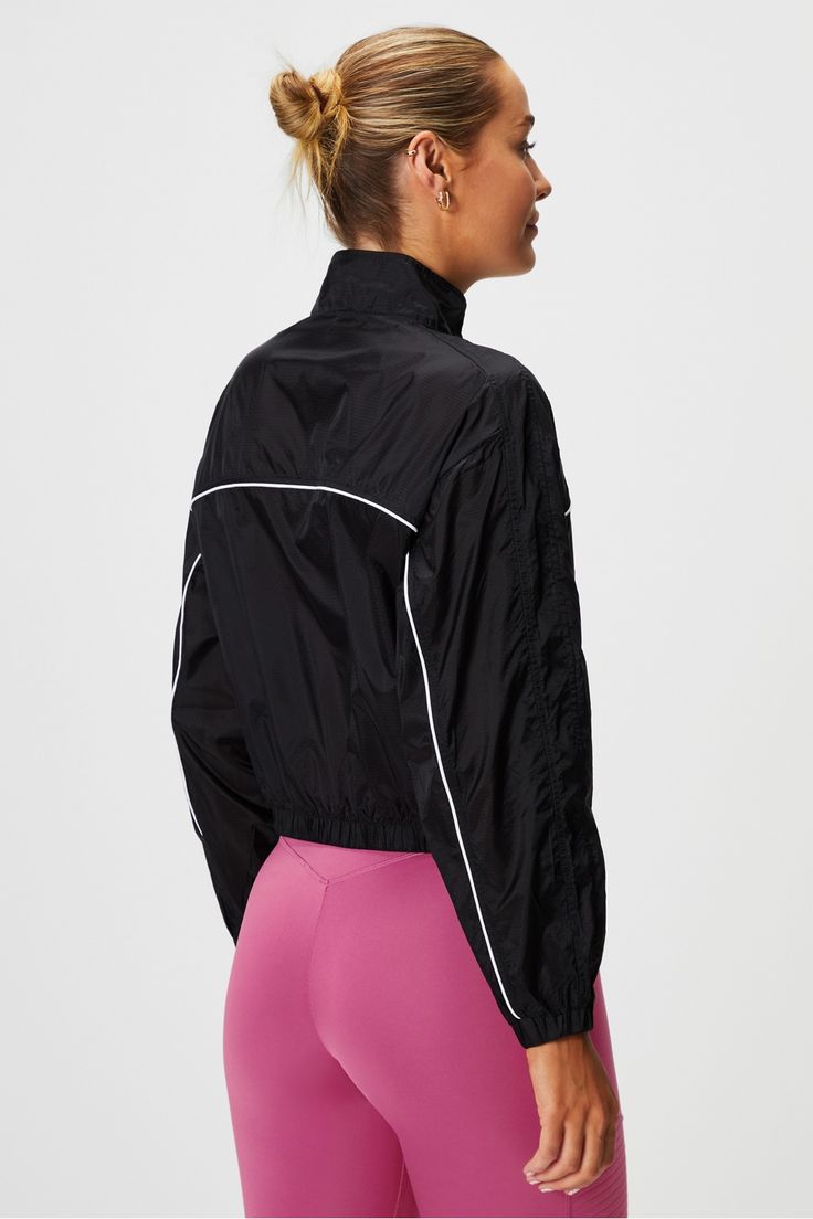 Payton Woven Jacket Fabletics black female Activewear >> Womens >> Jackets & Outerwear >> Jackets regular Training Woven nylon jacket with full zipper. Female Activewear, Woven Jacket, Womens Jackets, Sporty Look, Go Out, Work Out, Active Wear For Women, Outerwear Jackets, Going Out