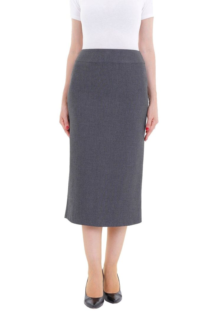 Slim fitting, straight, narrow cut midi skirt, 80 cm Falling midway down your calf between your knee and ankle It's versatility and ability to pair with loads in your wardrobe makes up for the effort Figure-hugging cut, easy to walk with back vent Smart office skirt to wear through out the year Length: 31.5 inch – 80 cm Sizes: 4 - 24 (Plus Size Available) Material: 63% Polyester, 32% Viscose, 5% Elastane Zipper Closure: Hidden zipper on the back. Care Instruction: Machine washable, do not exceed Sleek Knee-length Lined Pencil Skirt, Cotton Knee-length Pencil Skirt With Pockets, Solid Knee-length Lined Pencil Skirt, Non-stretch Lined Pencil Skirt, Gray Lined Pencil Skirt Bottoms, Office Skirt, Classic Office, Midi Skirt Pencil, Straight Cut