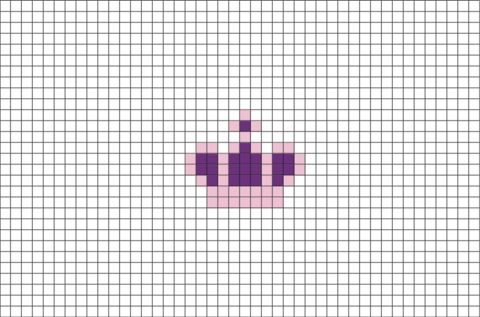 a cross stitch pattern with the shape of a hand holding a pink object in it's center