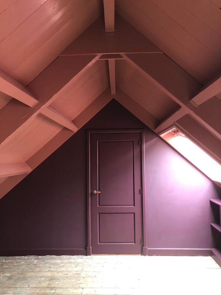 Farrow and ball brinjal  en pure en original courtly rose Pure And Original, Beacon House, Farrow And Ball, Attic Rooms, House Goals, Apartment Interior, Interior Inspo, My New Room, House Inspo