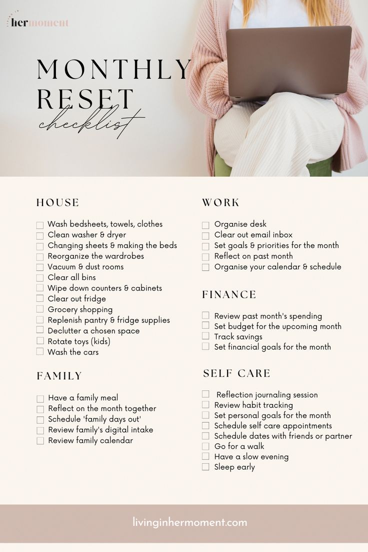 Create The Best Monthly Reset For You Step 1: Determine Areas You Want To Focus On Step 2: Set A Day For Your Monthly Reset Routine Step 3: Create A Brain Dump List July Reset Routine, Starting A New Routine, New Month Routine, Spring Reset Routine, Reset Your Life Checklist, Monthly Reset Routine Checklist, How To Create Routine, Getting Your Life Together Checklist 2023, Monthly Routine Planner