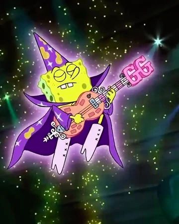 the cartoon character is playing an electric guitar