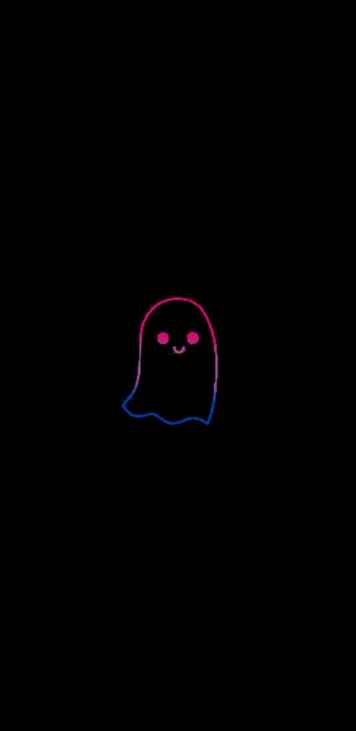 a drawing of a ghost in the dark with red and blue light coming from it's eyes