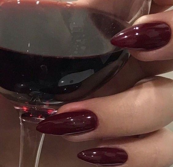 lana myers Vampire Nails, Dark Red Nails, Wine Nails, Red Acrylic Nails, Cherry Nails, Grunge Nails, Dark Nails, Dream Nails, Cute Acrylic Nails