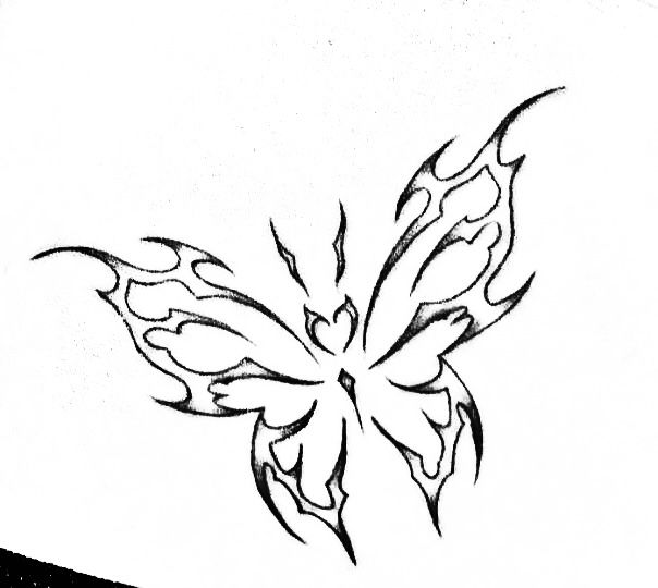 a black and white drawing of a butterfly