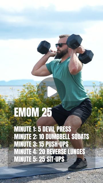 a man is doing exercises with dumbbells