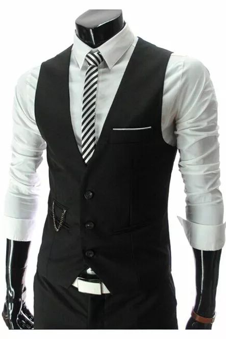 - Material: Polyester,Cotton- Single breasted - It has a v-neck and button-down front closure for comfortable wearing and taking off- The closure leaves a small open slit- It has a pocket design on the chest and chain decoration on the right waist pocket- It is slim-fitting, therefore, compliments well your slim fit dress shirt paired with a slim tie and slim-fit pantsYou can finish this look with oxfords, loafers or dress shoes. This suit vest is ideal for office, business meetings, or office party! Please note that the tags on our items may differ from what you ordered due to the use of Asian sizes. Rest assured that the size you receive is equivalent to the US/UK/EU measurement indicated in our size guide. If you have any questions about sizing, please don't hesitate to contact us at Mens Suit Vest, Slim Tie, Mens Attire, Slim Fit Dress, Slim Fit Dress Shirts, Slim Fit Suit, Vest Coat, Slim Fit Dresses, Outfit Fall