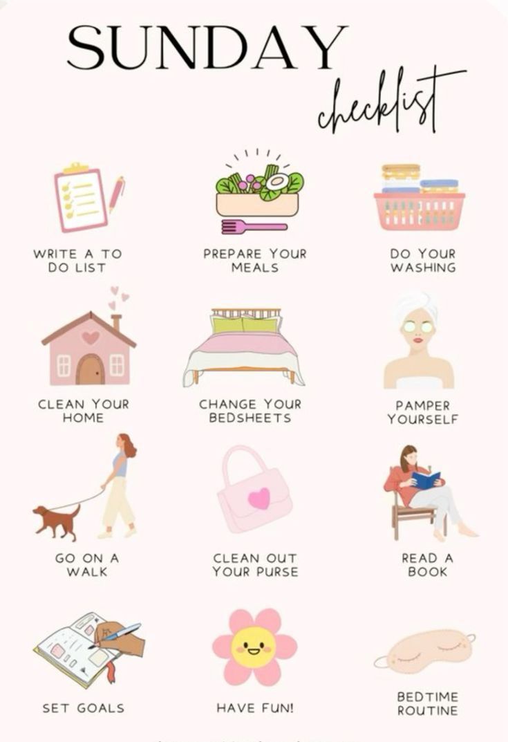 Weekly Things To Do, Good Days Ahead, Things To Do In A Day, The Perfect Day Routine, Things To Do On A Sunday, Self Care Things To Do, Sunday To Do List, Weekly Goals Ideas, Sunday Checklist