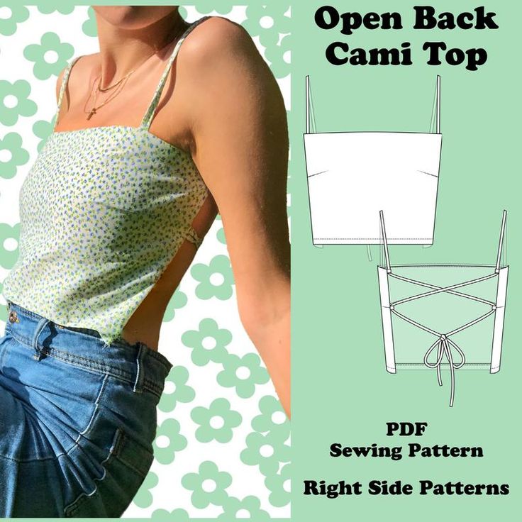 an open back cami top sewing pattern