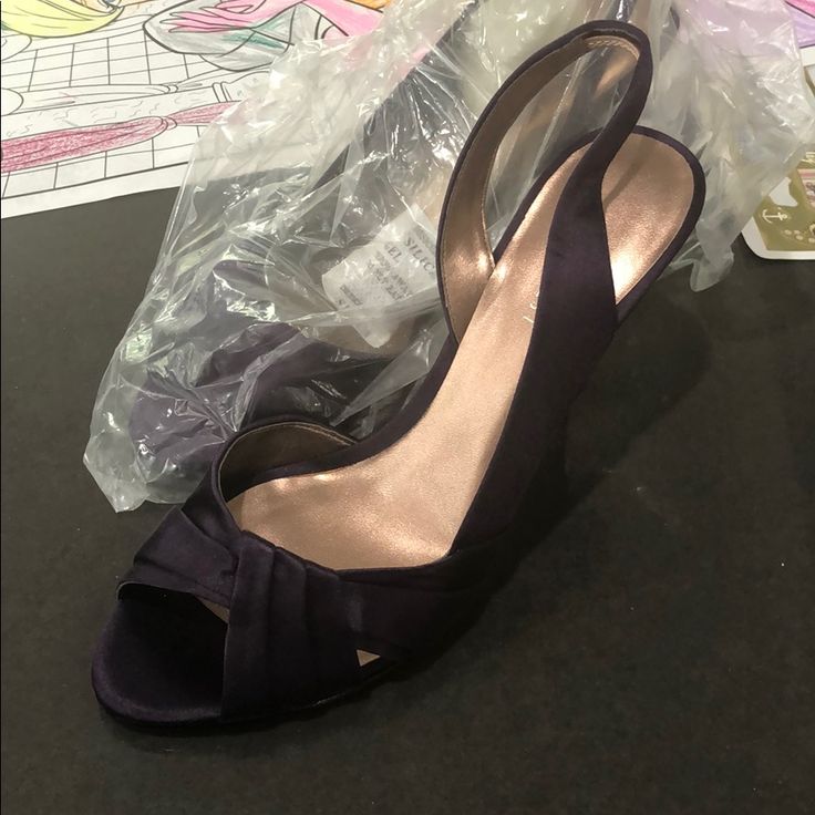 Nine West Heels. Never Worn. Still In Packing. Beautiful Deep Purple Plum Color. Elegant Purple Open Toe Heels, Purple Open Toe Heels With Padded Heel, Purple Open Toe Heels With Wrapped Heel, Elegant Purple Open Heel Shoes, Purple Closed Toe Heels With Padded Heel, Purple Closed Toe Heels For Evening, Purple Ankle Strap Heels For Formal Occasions, Purple Formal Heels With Ankle Strap, Formal Purple Heels With Ankle Strap