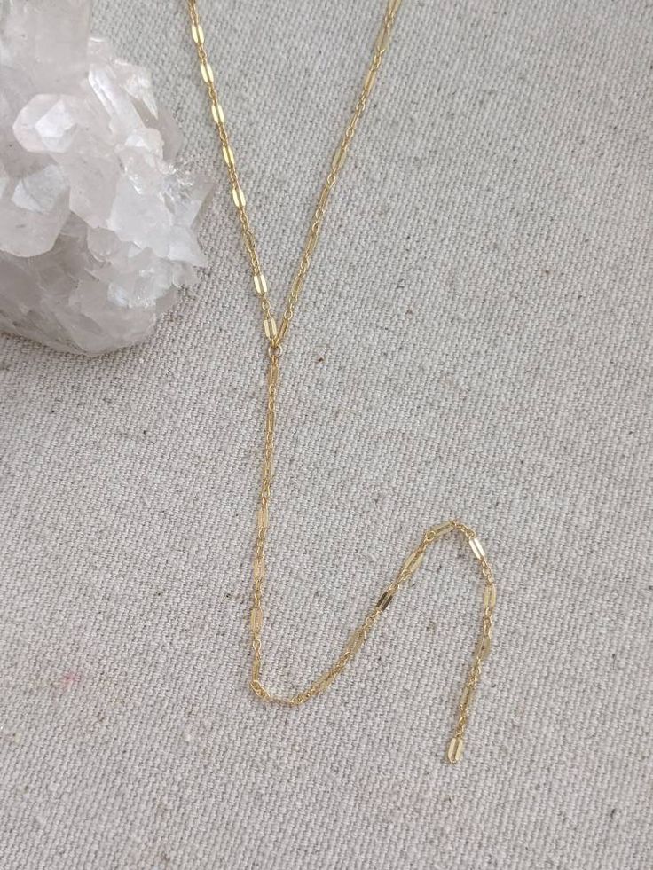 "Dress up or casual for any occasion. This necklace is a classic transitional style. -14k gold filled chain & findings - 16\" + 1\" extension - 6\" Y drop - 6mm spring ring closure - very lightweight, which is a plus for me" Adjustable Minimalist 14k Gold-filled Chain Necklace, Minimalist Adjustable 14k Gold Filled Chain Necklace, Adjustable Minimalist 14k Gold Filled Chain Necklace, Adjustable Long Drop Gold Necklace, Dainty Adjustable Yellow Gold Drop Necklace, Adjustable Gold Dainty Chain Necklace, Dainty Adjustable Gold-tone Lariat Necklace, Adjustable Dainty Gold Lariat Necklace, Everyday Gold Lariat Necklace With Paperclip Chain