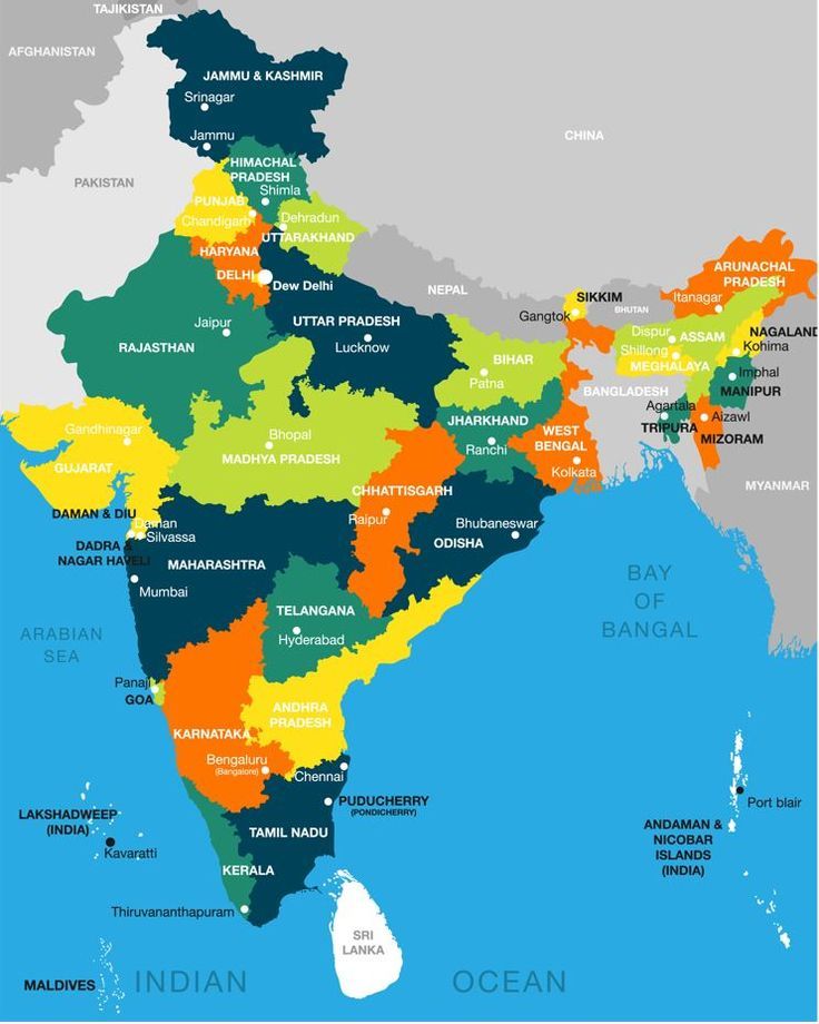 the detailed map with all states and major cities