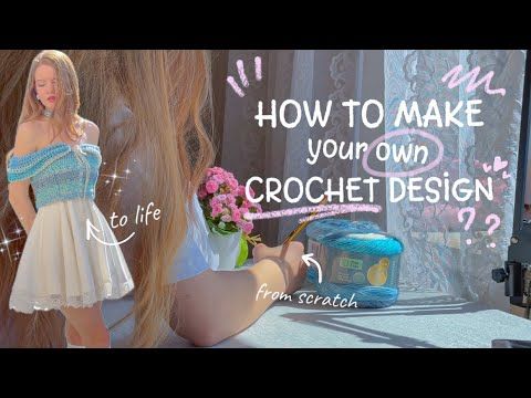 a woman in a white dress standing next to a horse with text overlaying how to make your own crochet design