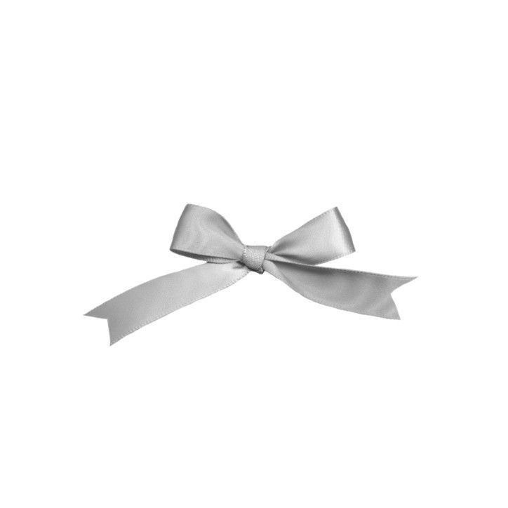 a silver bow on a white background