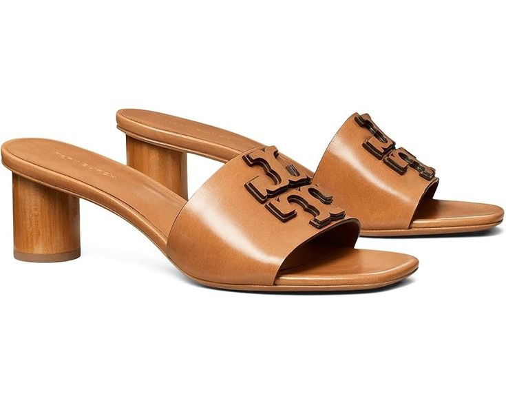 Women's Tory Burch Ines Mule Sandal 55 mm | Zappos.com Cute Teacher Outfits, Tie Up Sandals, Tan Woman, Iconic Logo, Teacher Outfits, Mule Sandals, Tory Burch Shoes, Modern Elegance, Mules Shoes