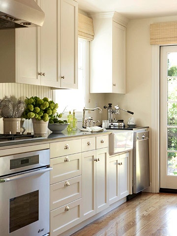 the kitchen is clean and ready to be used as an appliance for cooking