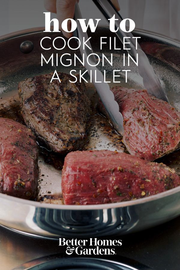 how to cook meat in a skillet with text overlay that reads, how to cook