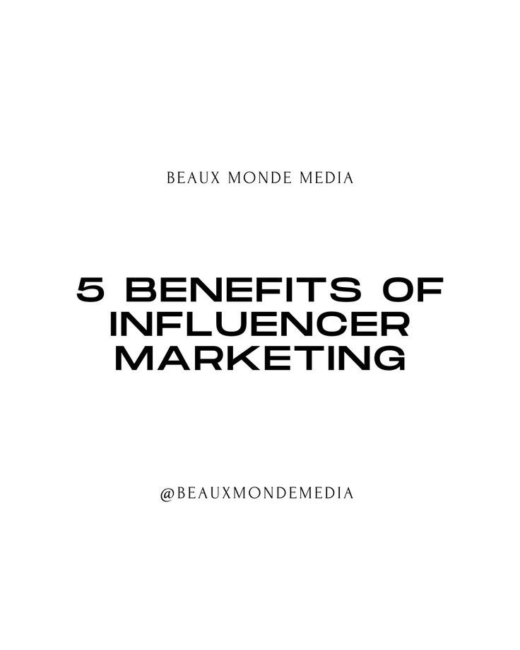 the front cover of a book with text that reads 5 benefits of inflencer marketing