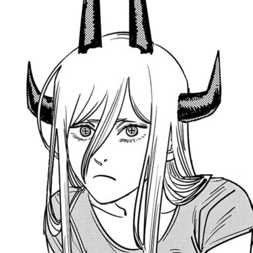 an anime character with horns on her head