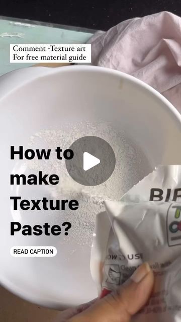 a person holding a bag of food in front of a bowl with the text how to make texture paste?