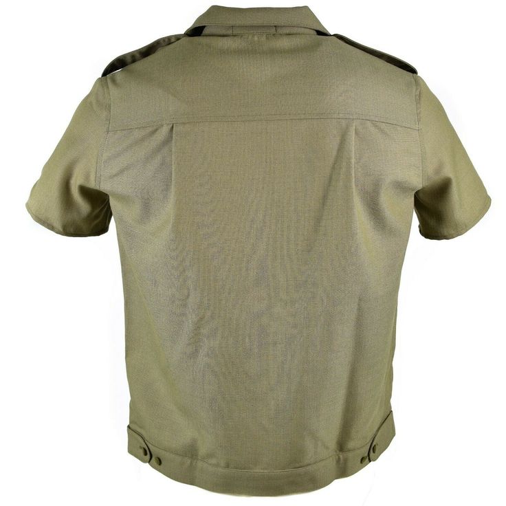 "Genuine Hungarian army shirt Two button down chest pockets, button up front Condition: New Shipping to the United States, Canada, Europe * Economy shipping Shipping time: 7-21 working days or sometimes more * Standard shipping with tracking information Shipping time: 7-14 working days or sometimes more Shipping to Australia, New Zealand, Philippines, Asia, South America * Economy shipping Shipping time: 14-31 working days or sometimes up to 45 days or more * Standard shipping with tracking info Short Sleeve Khaki Shirt For Work, Khaki Short Sleeve Button-up Shirt, Khaki Collared Short Sleeve Shirt With Pockets, Military Style Short Sleeve Cotton Shirt, Military Style Cotton Shirt With Short Sleeves, Military Style Cotton Short Sleeve Shirt, Classic Short Sleeve Tops With Flap Pockets, Khaki Collared Camp Shirt With Pockets, Khaki Collared Shirt