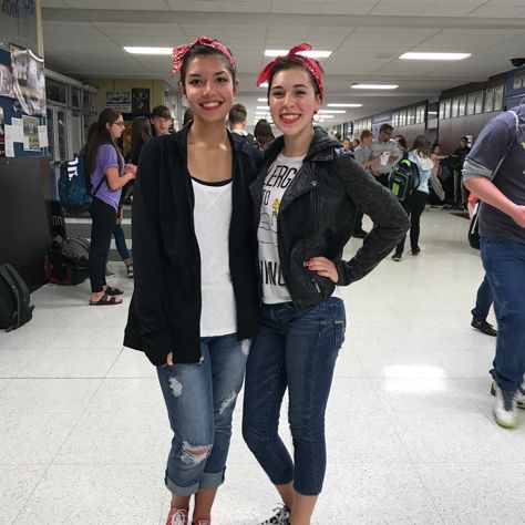 two young women standing next to each other