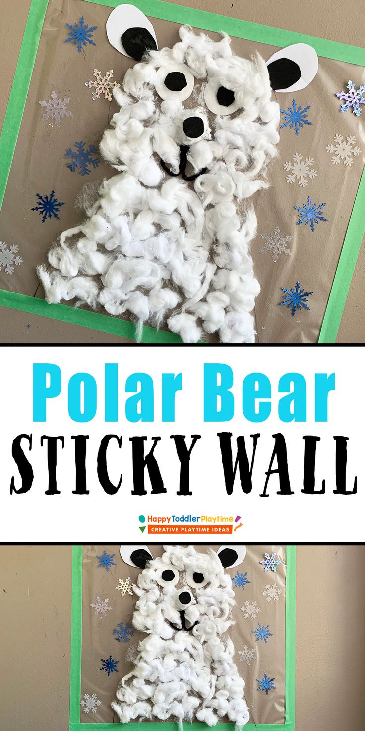 the polar bear sticky wall is made out of yarn