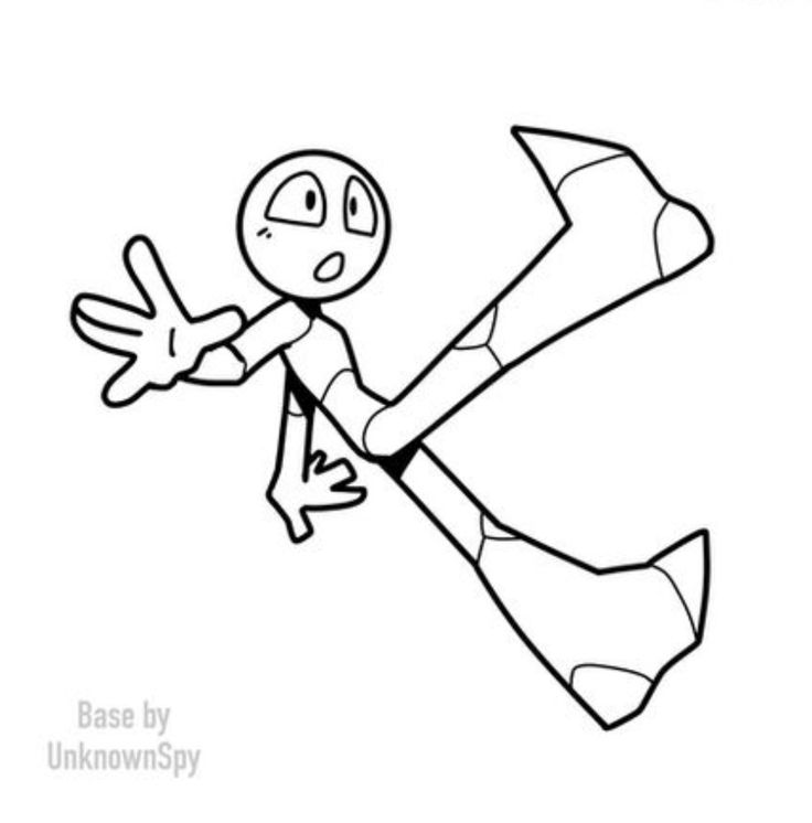 a cartoon character flying through the air with his arms outstretched and legs spread out, while holding