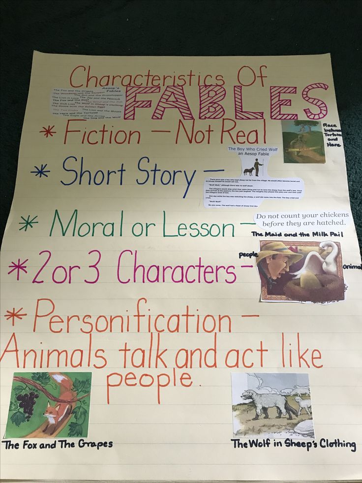 a poster with some writing on it that says characteristics of tables short story and normal or lesson