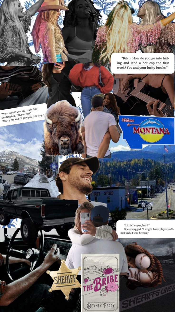 a collage of photos with different people and animals on them, including an old car