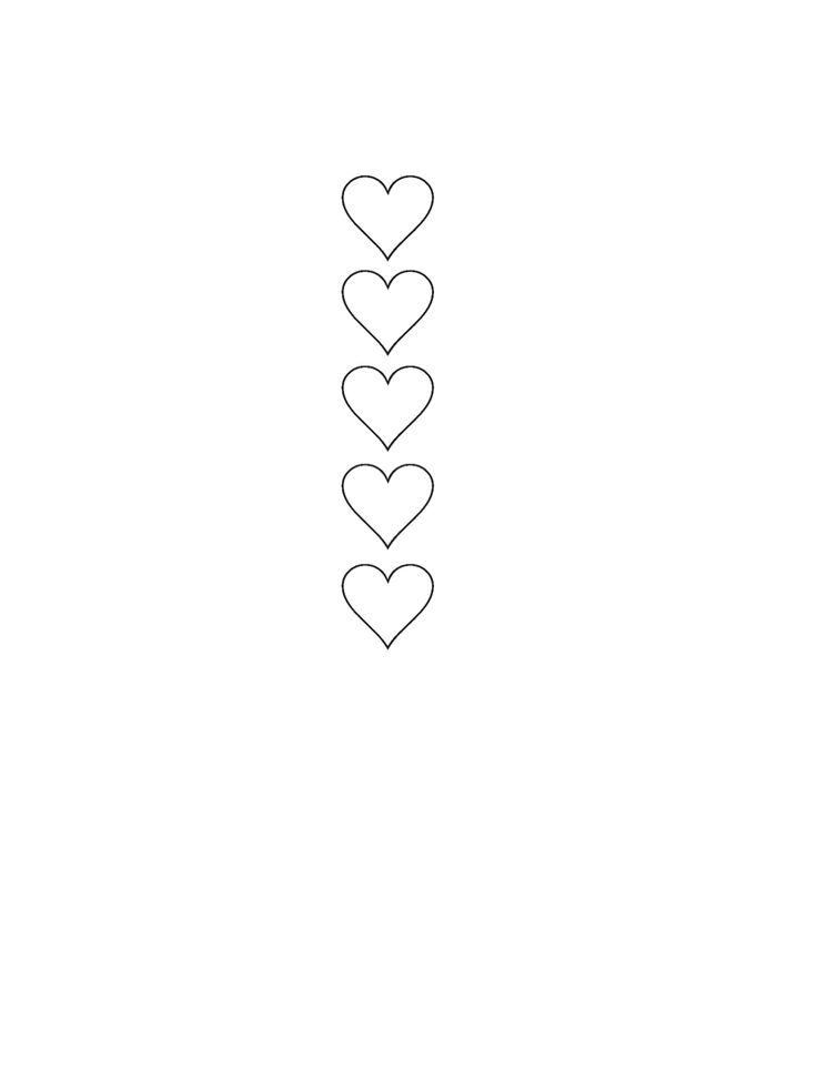 a line drawing of three hearts in the shape of an arrow on a white background