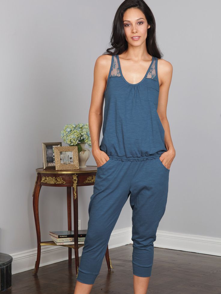 Faith - Schweitzer Linen  The ultimate blending of comfy and cute, you’ll want to live in this lounge wear/PJ set. After a long day or hectic weekend, the 100% cotton knit surrounds you in soothing softness with a subtle hint of stretch so you can rest, recharge and hang out in total comfort. Pants feature elastic waistband and convenient side pockets. Drawstring at the bottom of tank top allows for easy adjustability and we’ve added a small pocket on the front for playful detail. Comfortable Cotton Sleepwear For Relaxing At Home, Stretch Cotton Sleepwear For Loungewear, Casual Cotton Sleepwear For Relaxing At Home, Cotton Stretch Sleepwear For Relaxation, Comfy Cotton Sleepwear For Relaxation, Stretch Cotton Sleepwear For Relaxation, Comfy Long Pants Sleepwear For Loungewear, Cotton Sleepwear With Elastic Waistband For Relaxation, Comfy Stretch Sleepwear For Loungewear